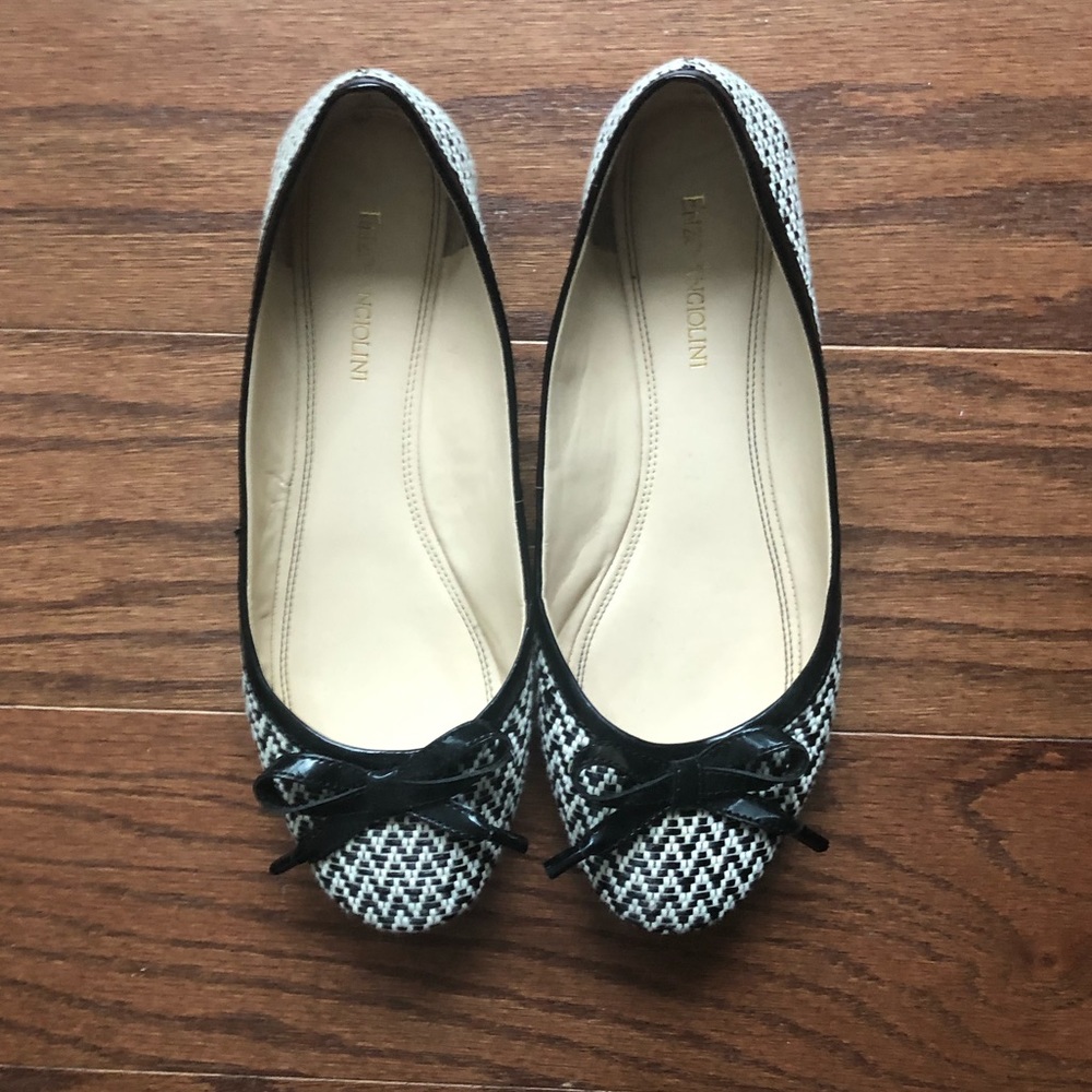 Enzo Angiolini Black & White Flats